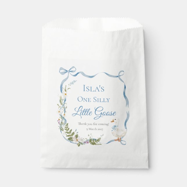 Sachets En Papier Une Petite Oie Silencieuse Aquarelle Anniversaire (Devant)