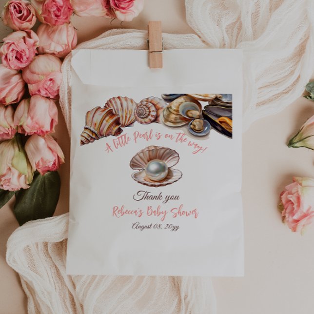 Sachets En Papier Une Petite Perle Sous Le Baby shower Des Filles De (Créateur téléchargé)