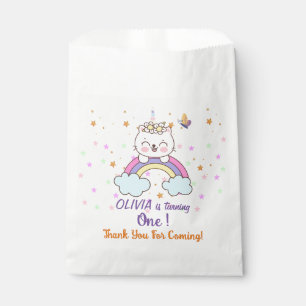 Sachets En Papier Unicorn Cat Rainbow Pastel Stars 1er anniversaire