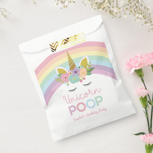 Sachets En Papier Unicorn Poop Rainbows Anniversaire Treat (Scellé)