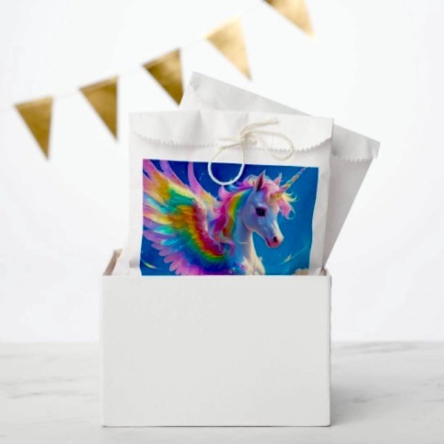 Sachets En Papier Unicorne de la danse ailée arc-en-ciel (Créateur téléchargé)
