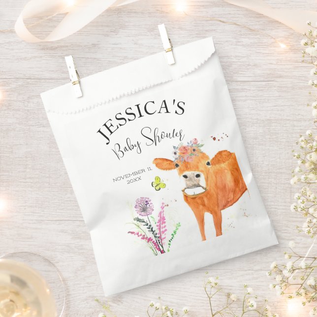 Sachets En Papier Vache de ferme Animaux de pays Baby shower fille g (Coupé)