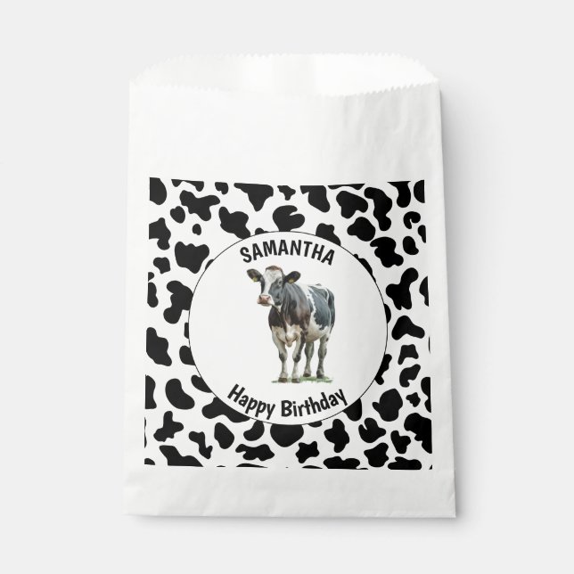 Sachets En Papier Vache noire et blanche (Devant)