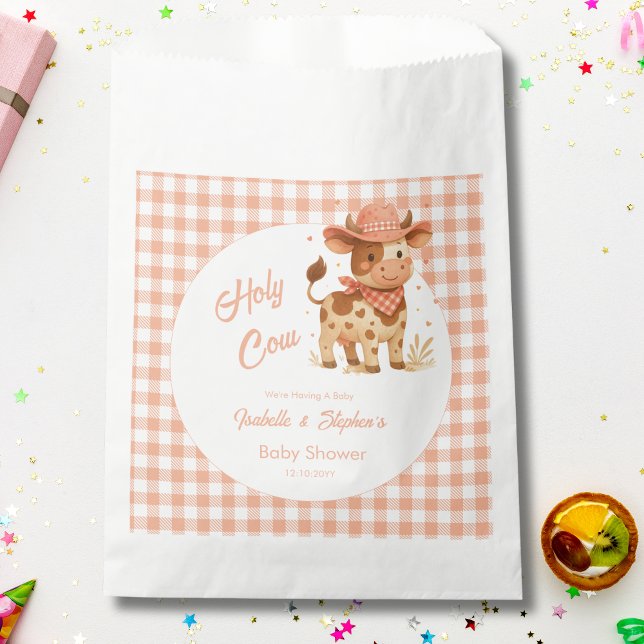 Sachets En Papier Vache Sacrée Nous Allons Avoir Un Bébé Toile De Fo (Créateur téléchargé)