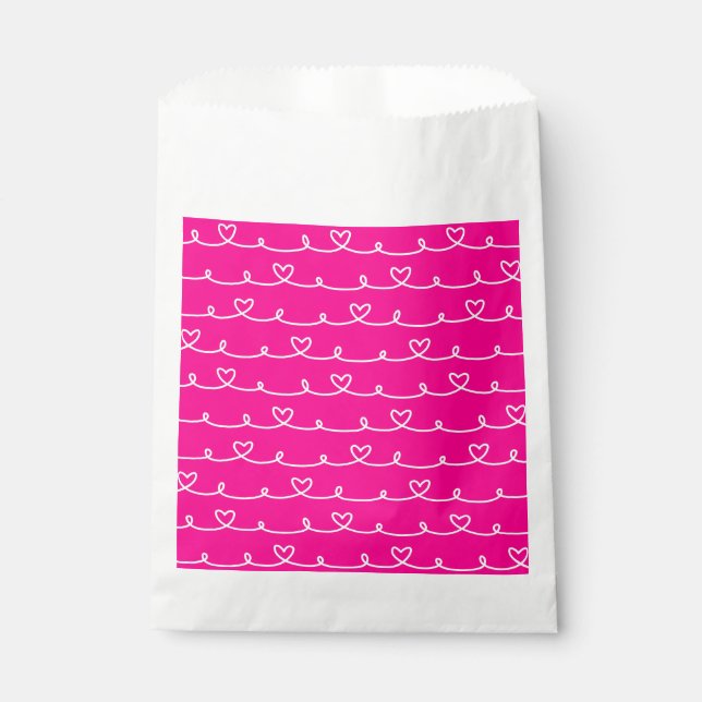 Sachets En Papier valentines jour coeur rose abstrait (Devant)