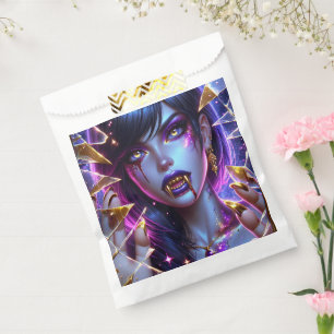 Sachets En Papier Vampire avec des yeux et des dents en or Halloween