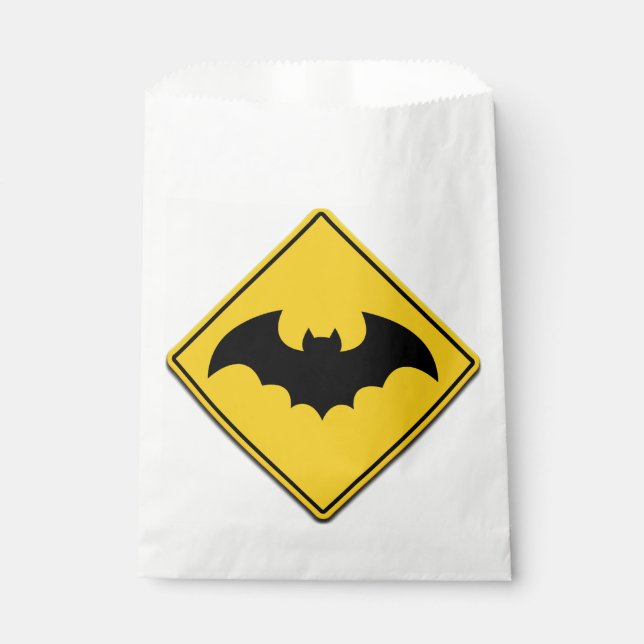 Sachets En Papier Vampire Bat Avertissement Halloween (Devant)