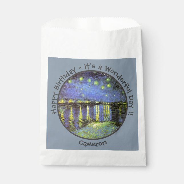 Sachets En Papier van Gogh Starry Night Over the Rhone Party Objets (Devant)