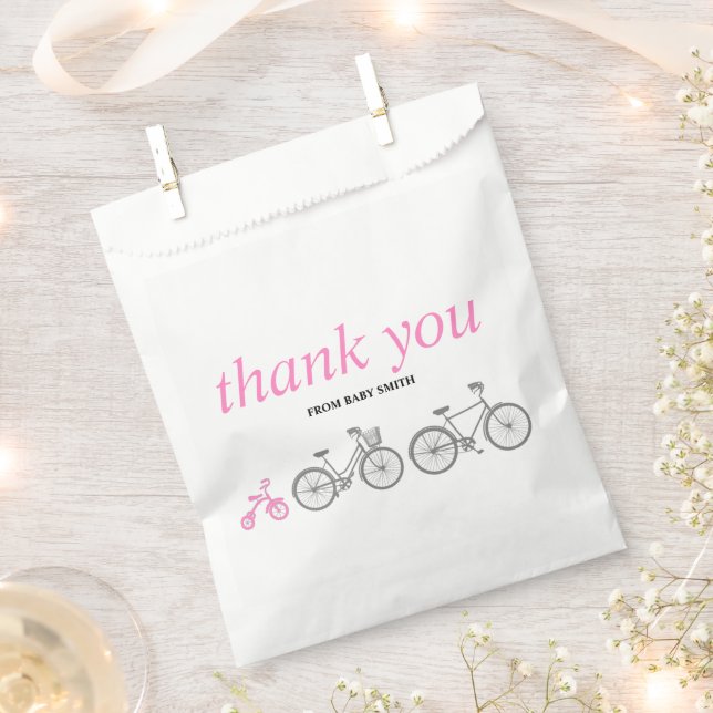 Sachets En Papier Vélo rose (Coupé)