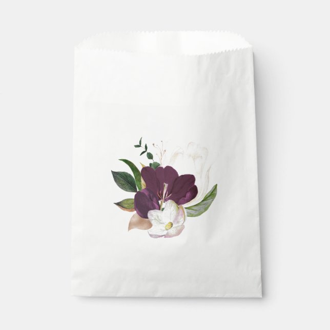 Sachets En Papier Velvet de Plum foncé Floral (Devant)