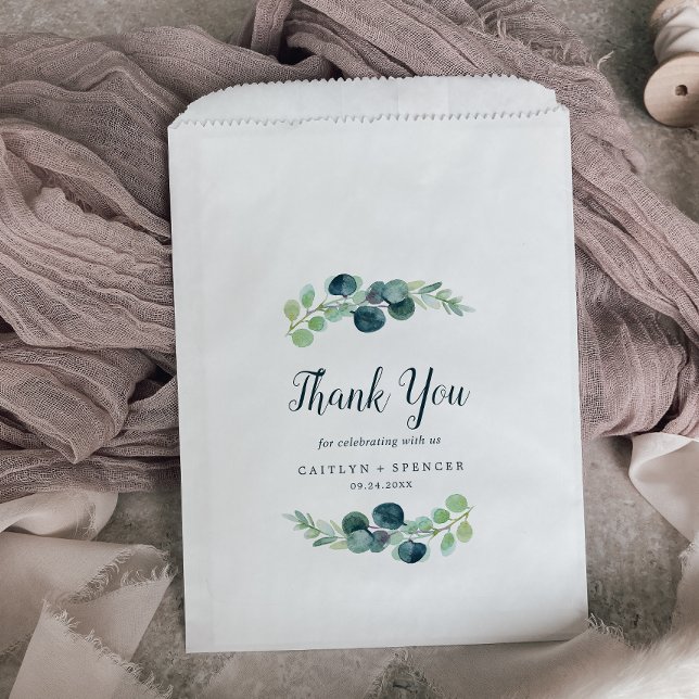 Sachets En Papier Verdure luxuriante et Mariage de Merci Eucalyptus (Créateur téléchargé)
