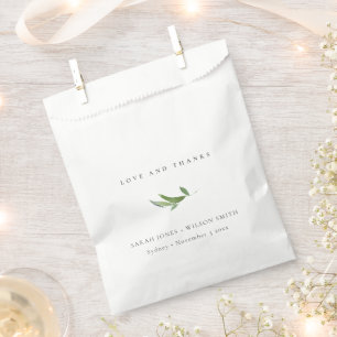 Sachets En Papier Verdure minimale du feuillage Merci Mariage