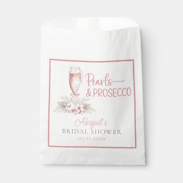 Sachets En Papier Verre à Champagne Bohème Perles et Prosecco Enterr (Devant)