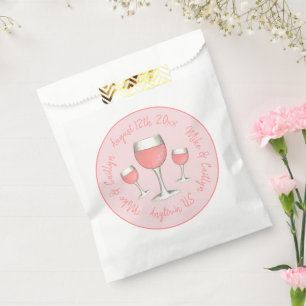 Sachets En Papier Verre rose Rosé Blush Mariage Fête des mariées