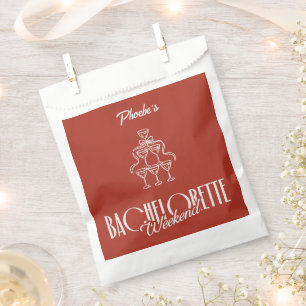 Sachets En Papier Verres à vin pour week-end de célibataire en rouge