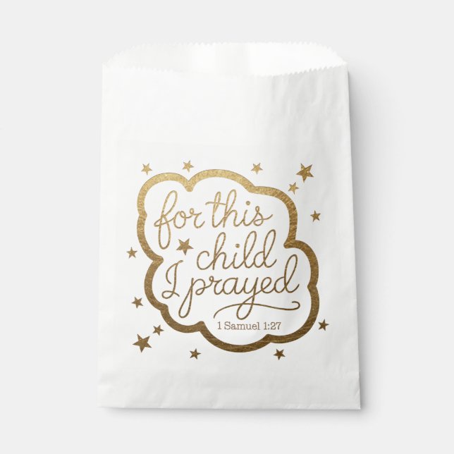 Sachets En Papier verset biblique de 1 Samuel 1:27 (Devant)