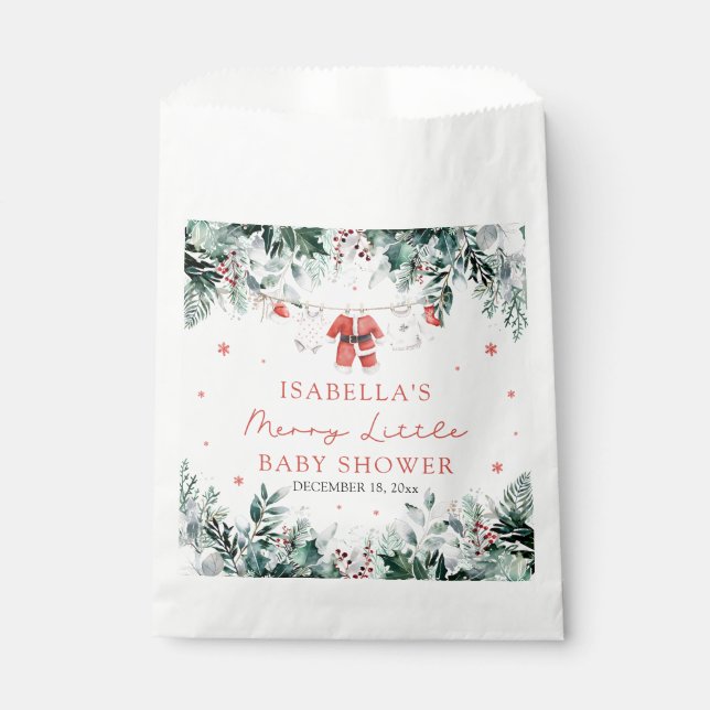 Sachets En Papier Vêtements de Noël pour bébés Joyeux petit Baby sho (Devant)