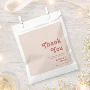 Sachets En Papier Vibes rétro simples Merci rose
