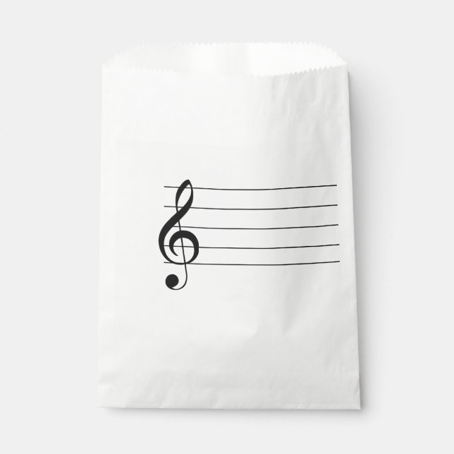 Sachets En Papier Vide Personnel Treble Clef Musical Faveur Sac (Devant)