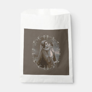 Sachets En Papier Vierge vintage et enfant avec cadre argenté