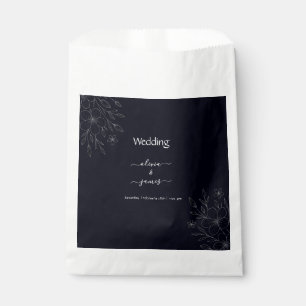 Sachets En Papier Vigne florale minimaliste moderne simple noir & bl