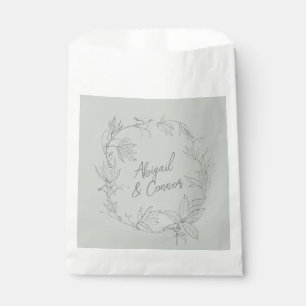 Sachets En Papier Vignes minimalistes dessinées à la main Gris vert