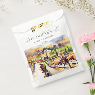 Sachets En Papier Vignoble Napa Valley aquarelle mariage merci