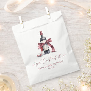 Sachets En Papier Vin Rouge Vieilli À La Perfection Bow Anniversaire