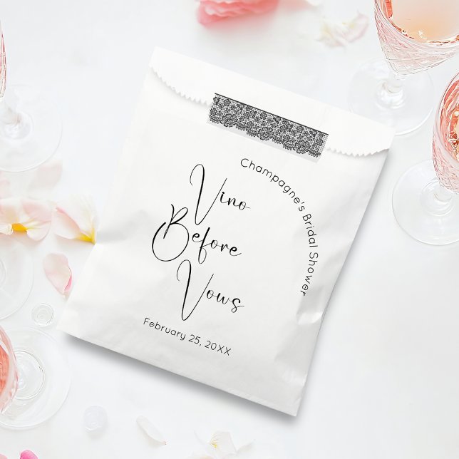 Sachets En Papier Vino Fête des mariées De Script Moderne Avant Vows (Créateur téléchargé)