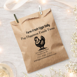 Sachets En Papier Vintage élevage de poulets