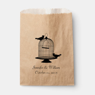 Sachets En Papier Vintage mariage en cage d'oiseaux Faveur sac