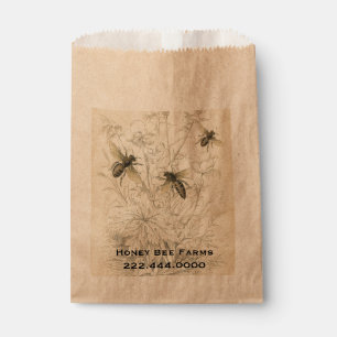 Sachets En Papier Vintage Miel Bees Business Sac de nourriture
