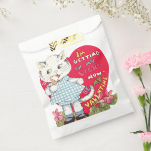 Sachets En Papier Vintage Retro Valentine's Day Chat Manger de la cr