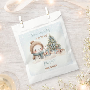 Sachets En Papier Vintage Snowman Blue Christmas Boy Baby shower