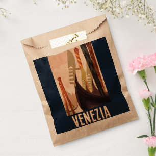 Sachets En Papier Vintage Venice Italie Gondola Travel