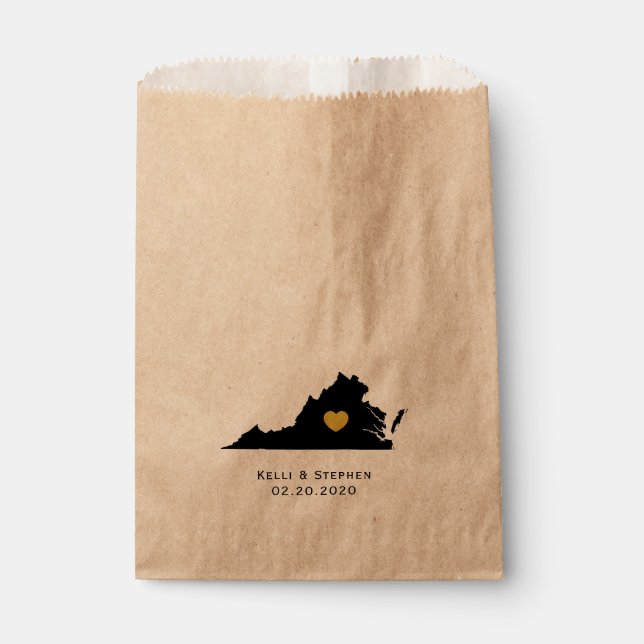 Sachets En Papier Virginia Wedding Favor Treat Sacks, Sacs-cadeaux (Devant)