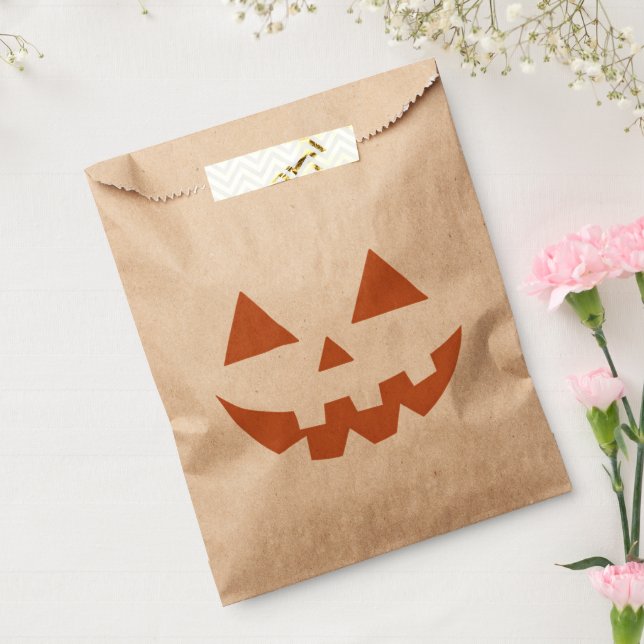 Sachets En Papier Visage de citrouille géant Jack O' Lantern Hallowe (Scellé)
