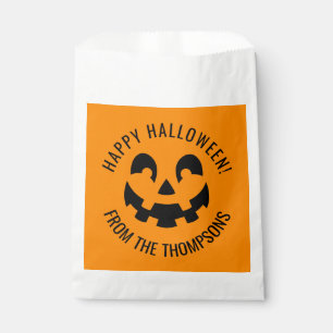 Sachets En Papier Visage de citrouille noir Joyeux Halloween sur fon