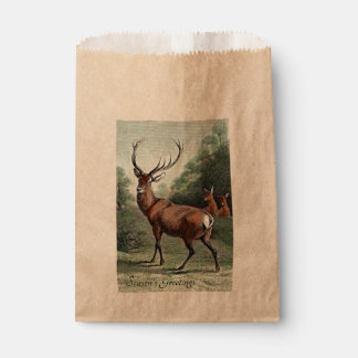 Sachets En Papier Vœux de saison de cerf Red Stag et biches vintage