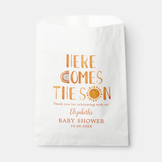 Sachets En Papier Voici Le Fils Baby shower Merci (Devant)