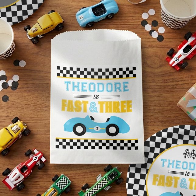 Sachets En Papier Voiture de course Fast & Three 3e anniversaire (Créateur téléchargé)