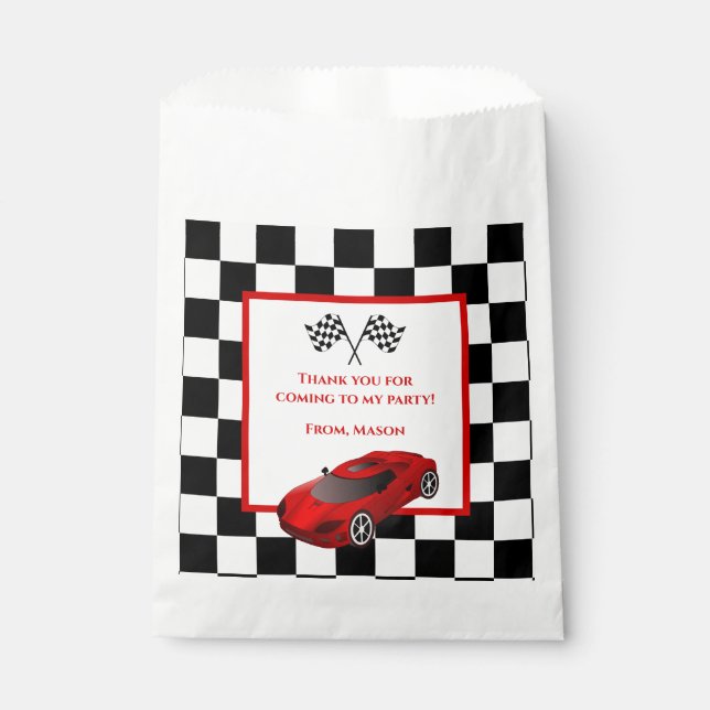 Sachets En Papier Voiture Red Race | Anniversaire Fête Favoriser les (Devant)