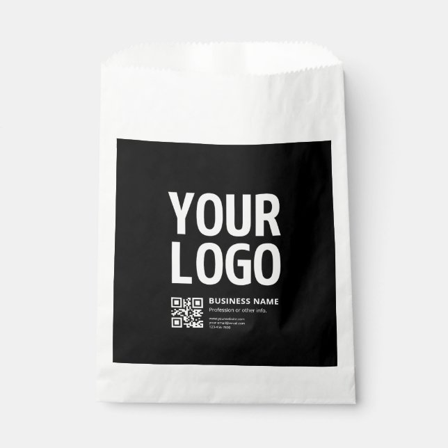 Sachets En Papier Votre logo avec QR code et texte modifiables (Devant)