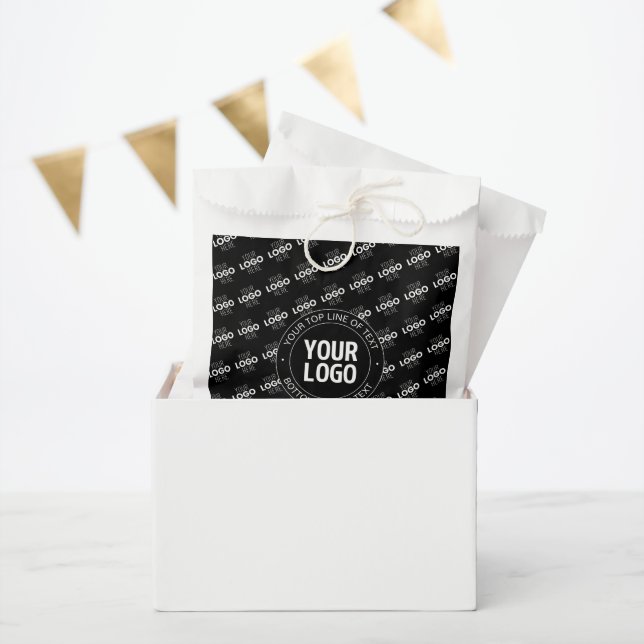 Sachets En Papier Votre logo et texte personnalisable avec motif de  (Fête)