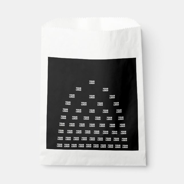 Sachets En Papier Votre logo motif arche unique | Noir (modifiable) (Devant)