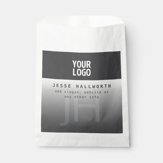 Sachets En Papier Votre logo, nom commercial et monogramme (Devant)