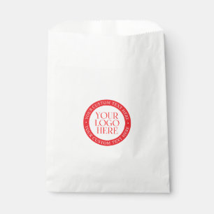 Sachets En Papier Votre logo ou autre image Noël blanc et rouge
