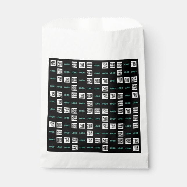 Sachets En Papier Votre logo ou image | motif zig zag avec 2 images (Devant)