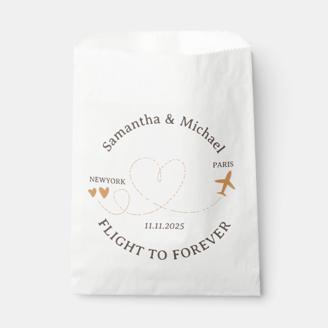 Sachets En Papier Voyage en avion préparer cadeau Mariage (Devant)