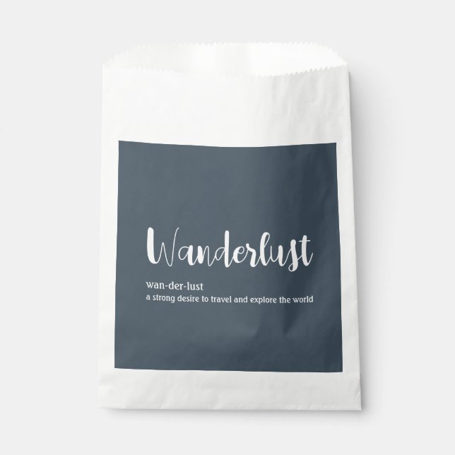 Sachets En Papier Wanderlust définition blanc gris bleu couleur (Devant)